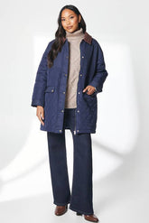 Quilted Contrast Cord Collar Jacket