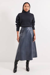 PU Seamed Circle Skirt
