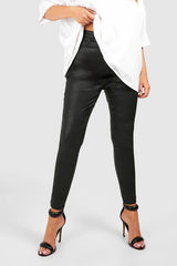Plus Pu Coated Skinny Jeans
