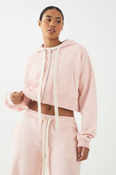DSGN Studio Contrast Drawcord Boxy Crop Hoodie