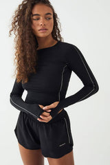 DSGN Studio Reflective Piping Sculpt Long Sleeve Top