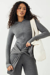 DSGN Studio Sport High Contour Washed Seamless Zip Through Jacket