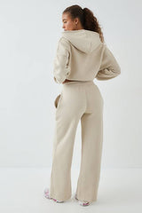 DSGN Studio Deep Hem Boxy Crop Zip Through Hooded Tracksuit