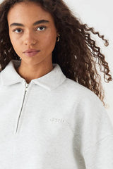 DSGN Studio Embossed Collared Half Zip Sweatshirt