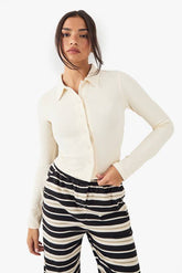 DSGN Studio Button Through Collared Fitted Top