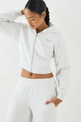 DSGN Studio Script Embroidered Zip Through Hoodie