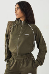 DSGN Studio Tricot Piping Detail Zip Through Track Jacket