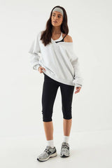 DSGN Studio Sport V Neck Oversized Sweatshirt