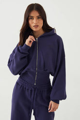 DSGN Studio Sport Boxy Crop Cinched Hem Zip Through Hoodie