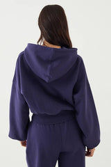 DSGN Studio Sport Boxy Crop Cinched Hem Zip Through Hoodie