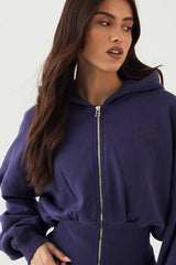 DSGN Studio Sport Boxy Crop Cinched Hem Zip Through Hoodie