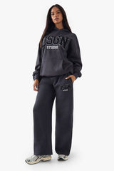 DSGN Studio Towelling Applique Oversized Hoodie