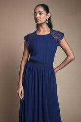 Delicate Lace Bodice Maxi Bridesmaid Dress