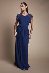 Delicate Lace Bodice Maxi Bridesmaid Dress