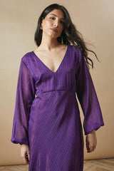 Occasion Glitter Stripe Cowl Midaxi Dress