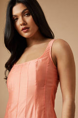 Plain Godet Seam Detail Maxi Dress