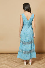 Floral Chiffon Lace Midi Dress