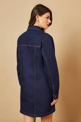 Long Sleeve Fitted Denim Mini Dress