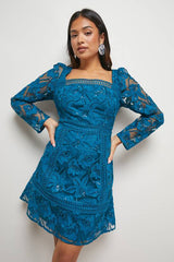 Petite Lace Trim Detail Mini Dress