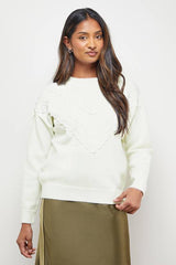 Lace Trim Crew Neck Jumper