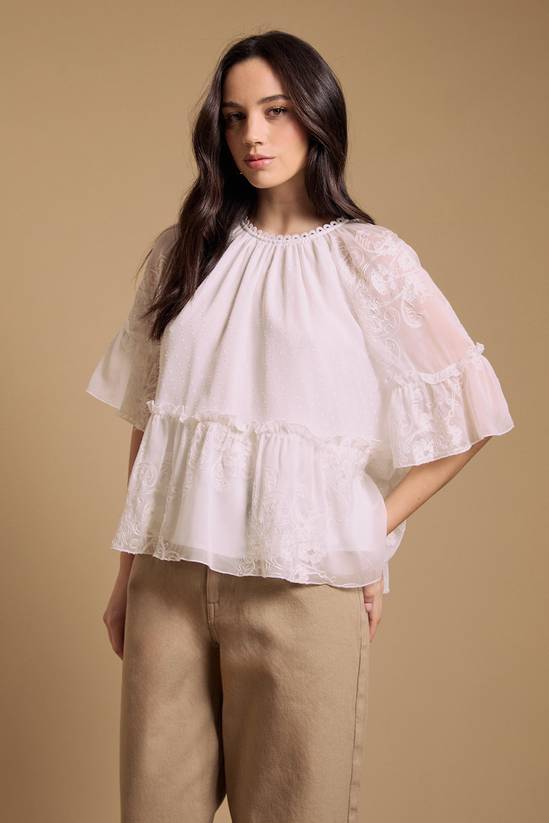 Chiffon Peplum Blouse