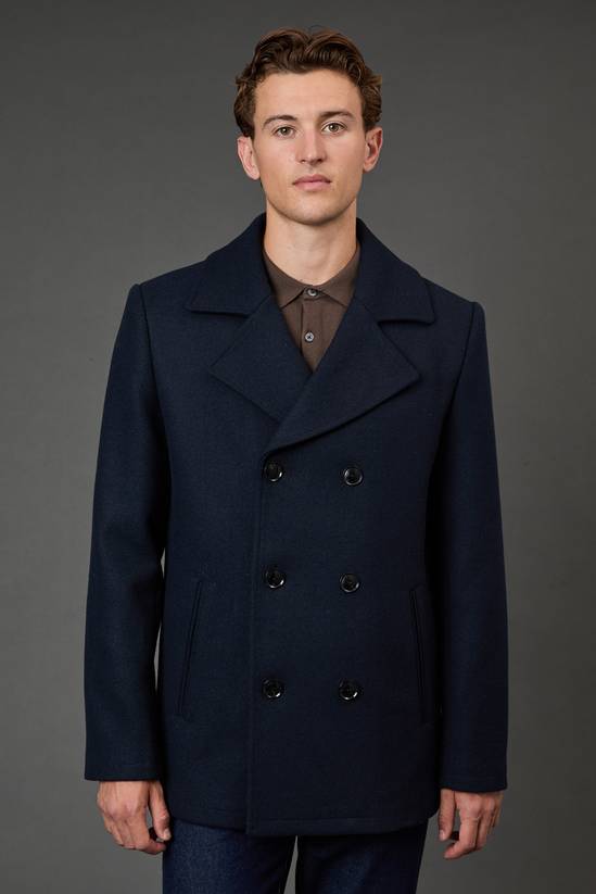Navy Signature Wool Blend Peacoat