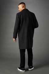 Charcoal Signature 3 Button Epsom Wool Blend Coat