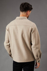 Mushroom Wool Look Short Jacket