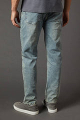 Light Vintage Wash Stretch Straight Fit Jeans