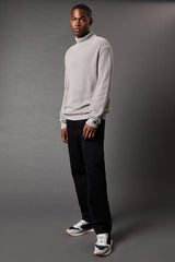 Cotton Rich Ribbed Roll Neck Jumper