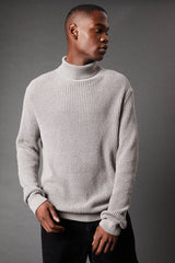 Cotton Rich Ribbed Roll Neck Jumper