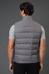 Light Grey Wool Look Quilted Gilet
