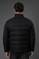 Black Wool Look Quilted Jacket