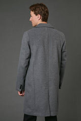 Mid Grey Signature 3 Button Epsom Wool Blend Coat