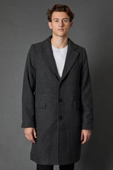 Charcoal Herringbone Epsom Coat