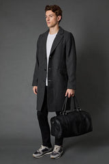 Charcoal Herringbone Epsom Coat