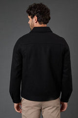 Black Wool Look Smart Jacket
