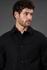 Black Wool Look Smart Jacket