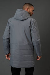 Grey Quilted Long Coat