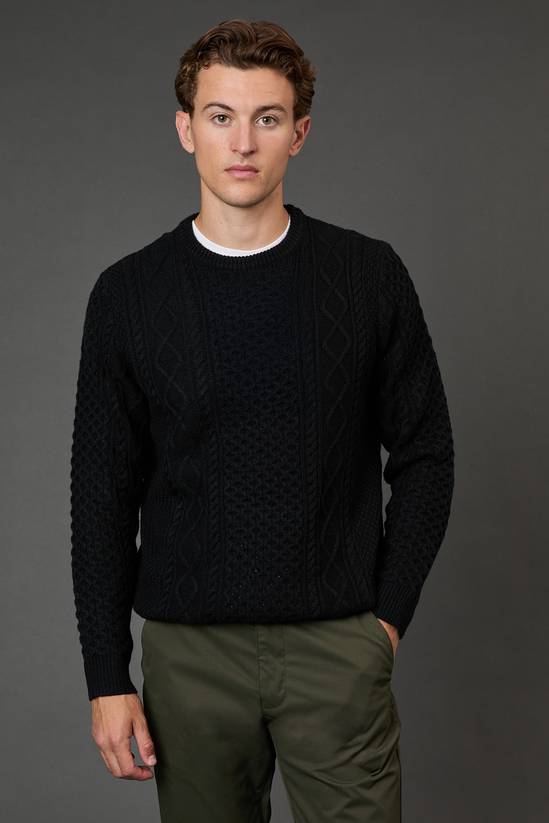 Black Chunky Cable Christmas Jumper
