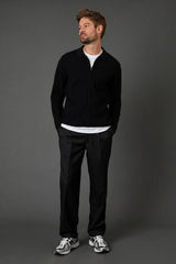 Black 1904 Zip Through Milano Knitted Overshirt