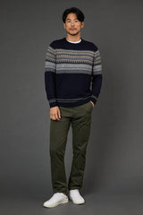 Navy Fairisle Placement Christmas Jumper