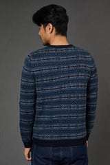 Navy All Over Festive Pattern Christmas Jumper