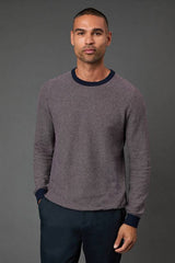 Burgundy Birdseye Crew Neck Jumper