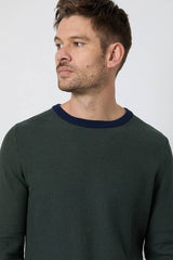 Green Birdseye Crew Neck Jumper