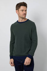 Green Birdseye Crew Neck Jumper