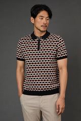 Black Short Sleeve Pattern Polo