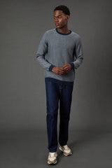Navy Semi Plain Crew Neck Jumper