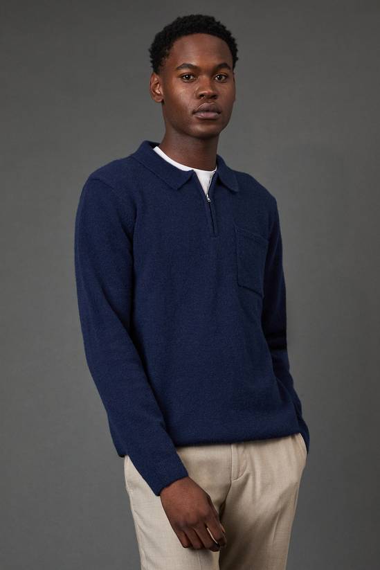Navy Half Zip Jumper