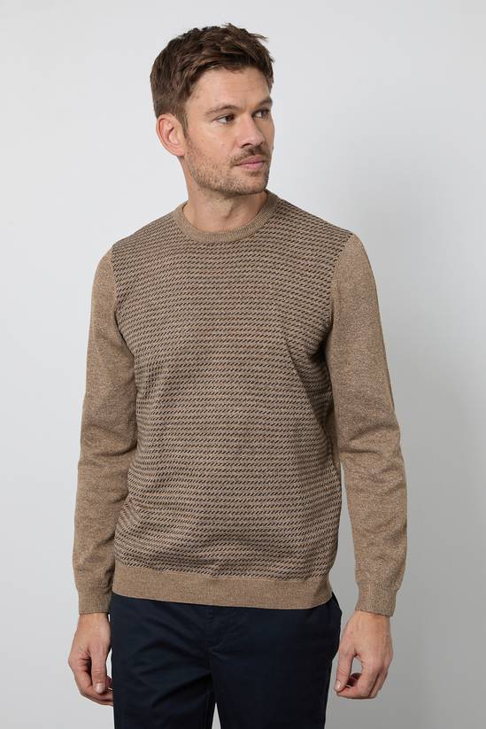 Jacquard Pattern Crew Neck Jumper